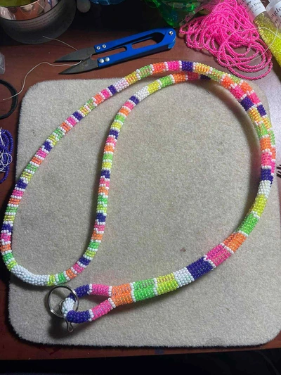 Handmade beaded lanyard design 16 from Thunder Bay